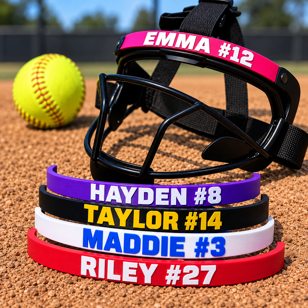 Softball Face Mask Name Plate