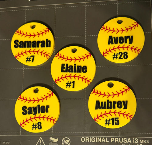 Custom Softball Keychains
